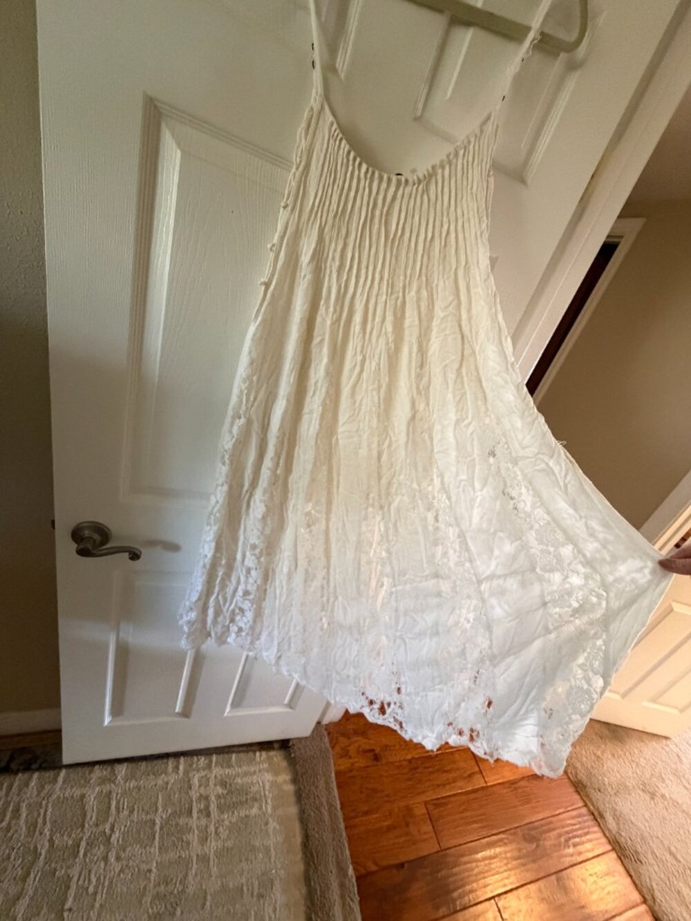 Free People One Beautiful Ivory Hailee Lace Maxi Beach Dress Medium - Picture 3 of 11